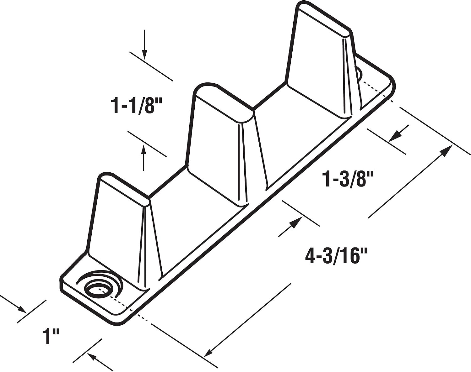 Slide-Co 16451 Sliding Closet Door Bottom Guide, 4-3/16 inch, Plastic, White (2-pack)