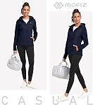 MoFiz Veste à capuche hybride pleine Zip Breathable Fleece Warm Outdoor Hiking Lightweight Hoodie Outwear pour femme