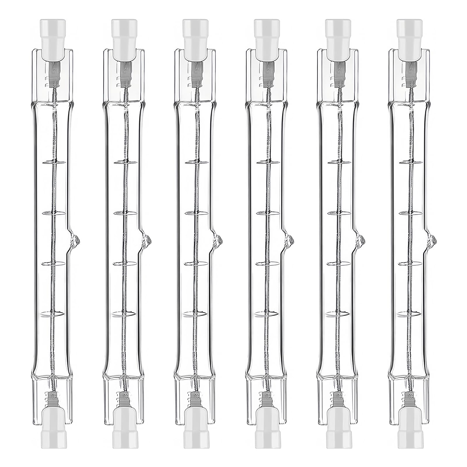 6 Pcs R7S 78mm Halogen Bulbs,100W J78 Security Light Bulb, Linear J Type Double Ended Floodlight Bulb 220V Warm White for Security Light Work Landscape Lighting Floor Lamp Studio Workshop Replacement