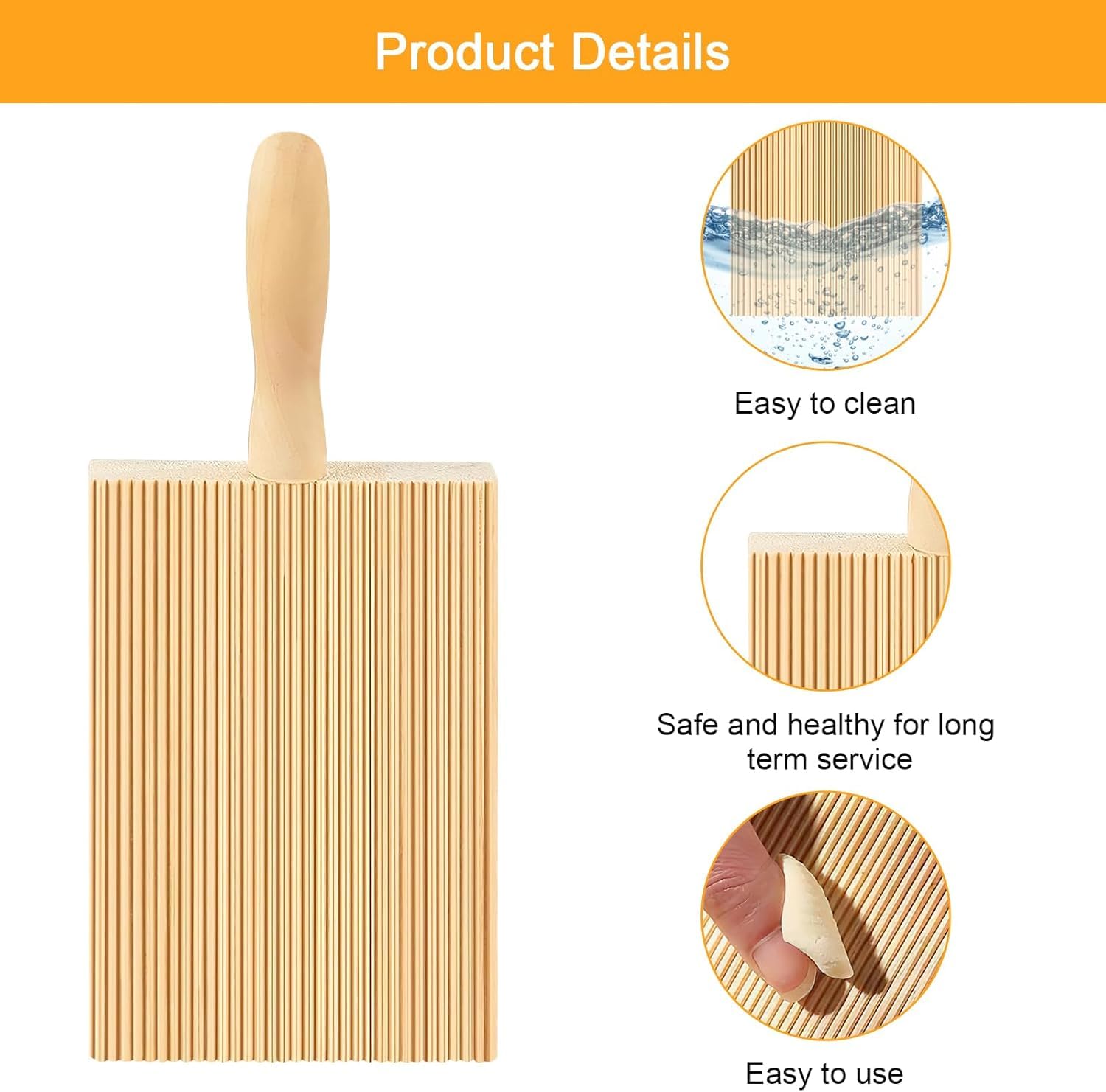 Tablero de Gnocchi y Macarrones, tabla de madera para pasta, set de herramientas para pasta, accesorios de madera de haya