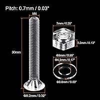 Vista 2 de uxcell Tornillos de máquina Phillips de plástico M4 x 1.181 in con tuercas y arandelas planas, pernos de máquina de cabeza plana de PC
