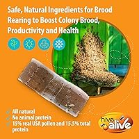 Vista 3 de Empanadas de polen para abejas melíferas - 2 libras (2x1 libra) de alimento para abejas con 15% de polen real de EE. UU., dosis completa