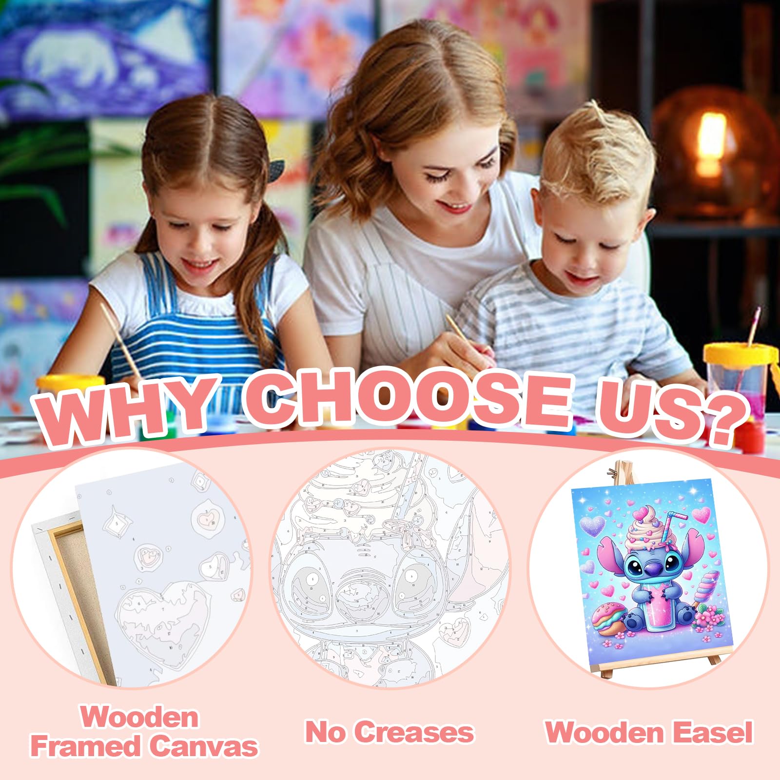 絵画 ANTIKIDS Amazon.com: Cartoon Paint by Numbers Kit for Kids with