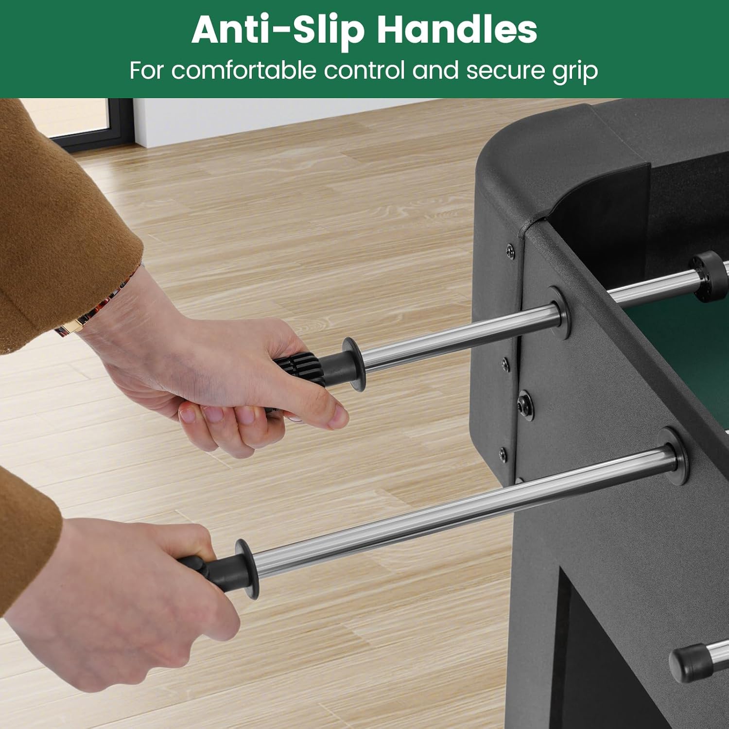 Goplus Foosball Table, 47" Competition Full Size Soccer Game Table with 22 Players, 2 Balls, Home Arcade Football Table Set for Adults, Family Nights, Game Rooms, Parties