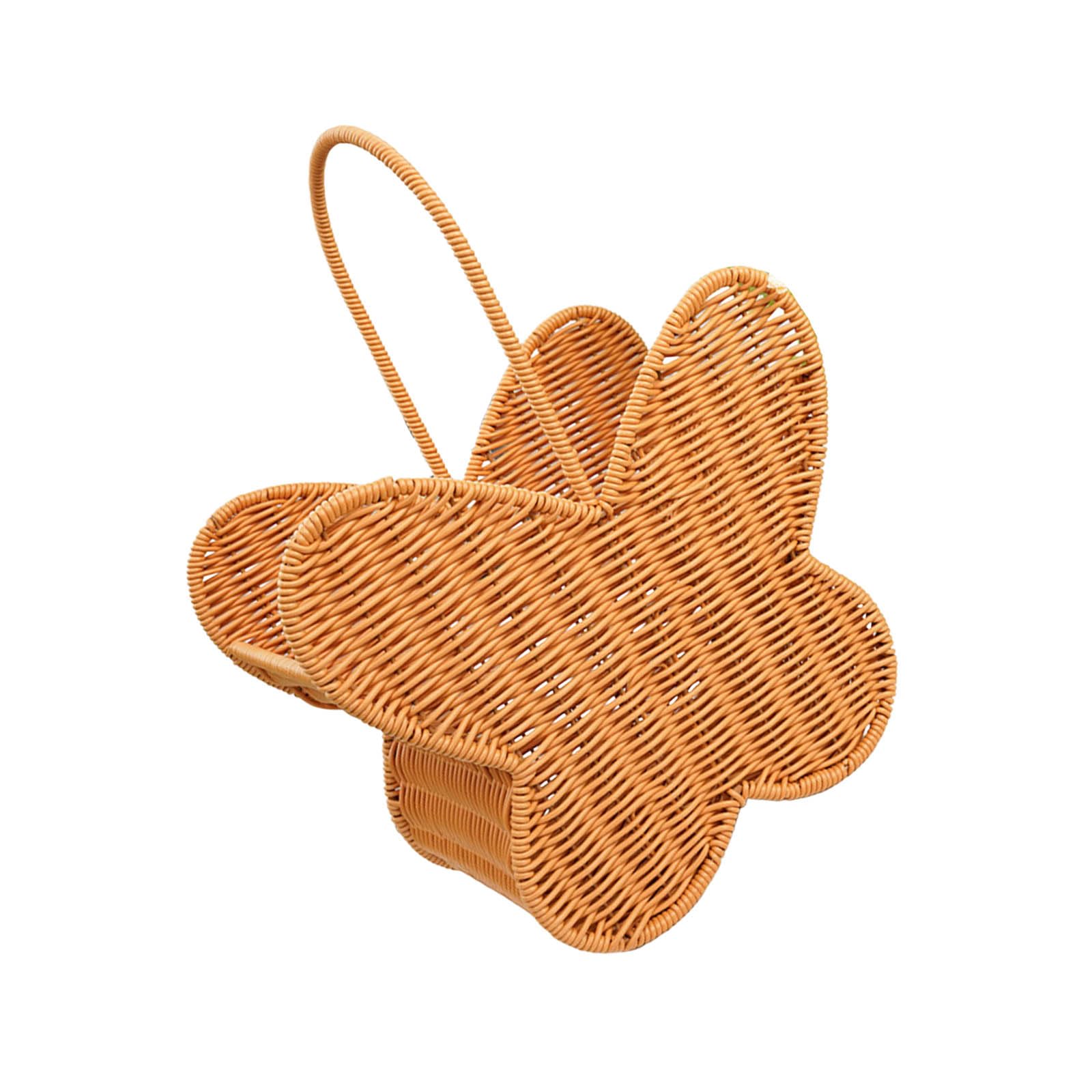 Multi Purpose Imitation Rattan Butterfly Basket for Home Organization and Decoration Storage Container Rattan Basket