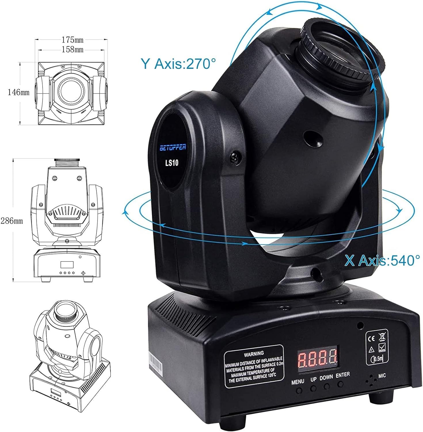 BETOPPER Lyre Beam 30W Jeu de Lumière DJ 7 Gobo 7 Couleurs Lumiere Disco 2P | RGBW Lumière de Scène 7+1 Couleurs & 7+1 Motifs Tête Mobile DMX512 Projecteur Lumiere Soiree Pour Danse Bar Spectacle