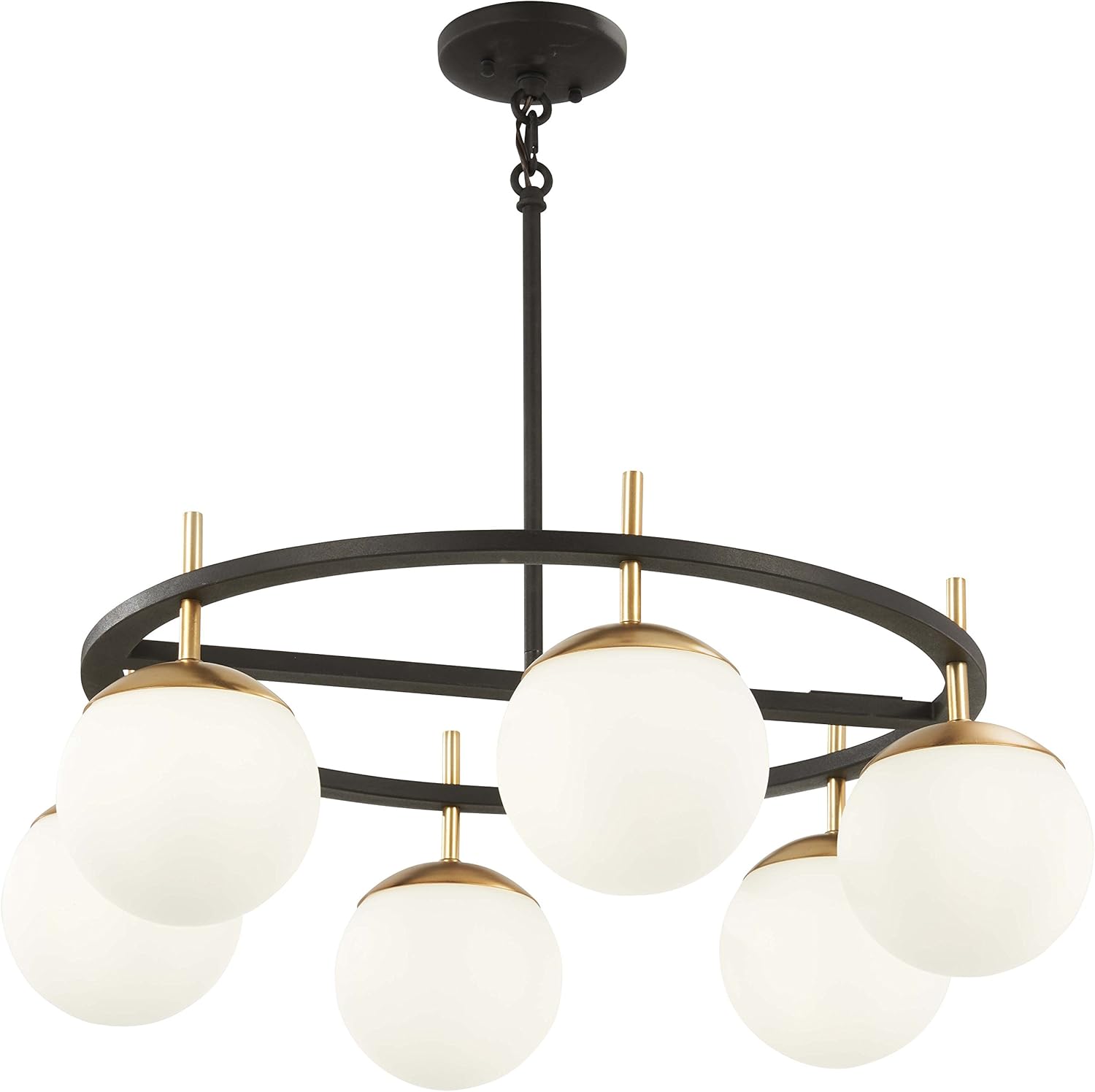 George Kovacs P1356-618 Alluria Pendant, 450 Watt Total, Weathered Black w/Autumn Gold - - 