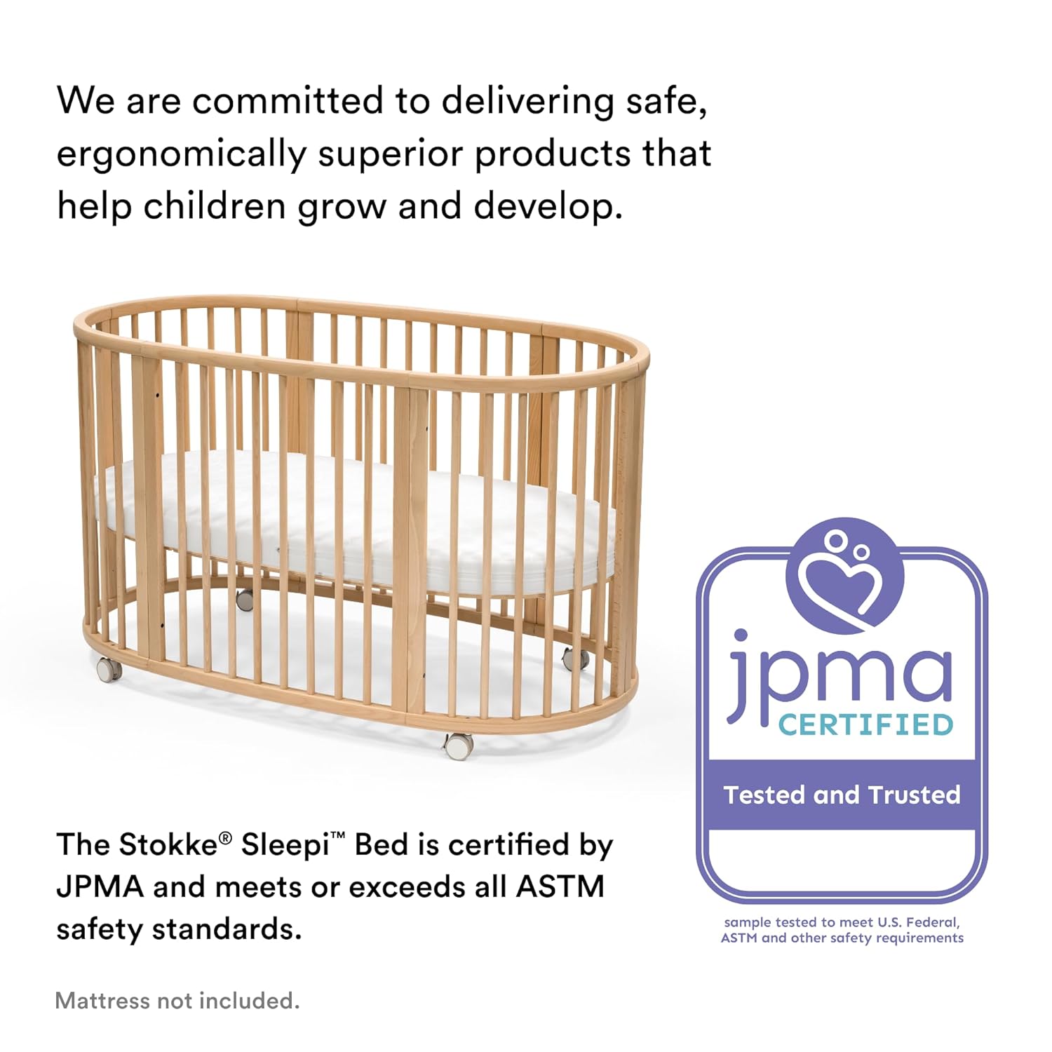 Stokke Sleepi Mesh Liner V3, White - Breathable 3D Mesh for Safe Sleep - Designed for The Oval Sleepi Bed - Machine Washable