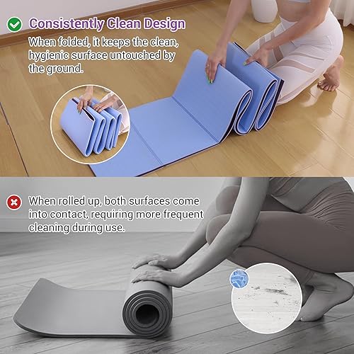 Miniatura 4 de Avoalre Folding Yoga Mat - Eco-Friendly Travel Yoga Mat Packable - Double Sided Non-Slip Printed Yoga Mats with Bag for Home Workout Gym Exercise