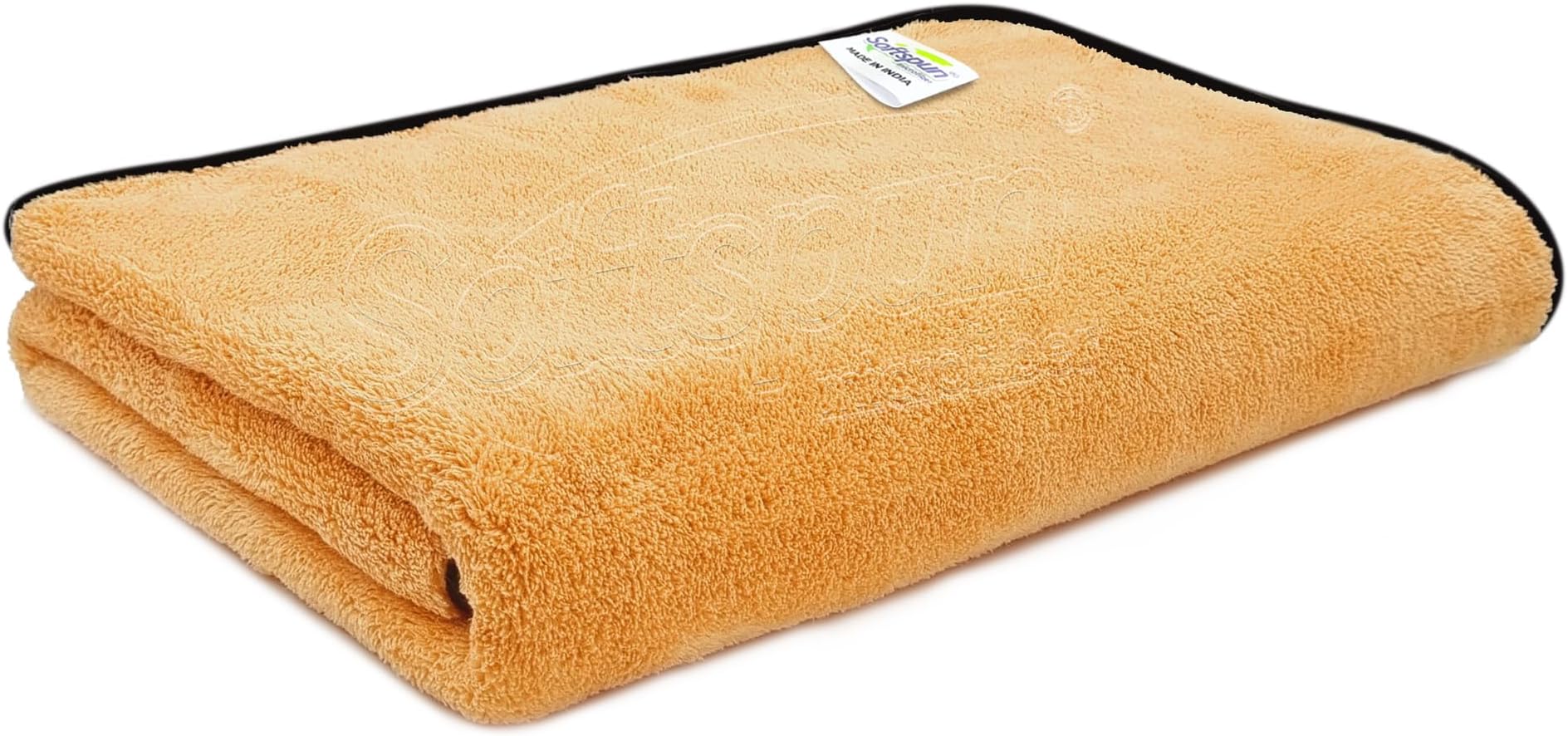 SOFTSPUN Microfiber Bath Towel 1 pc Beige Colour! Ultra Absorbent Super Soft & Lightweight Quick Drying for Men & Women Daily Use Extra Large Size Unisex.