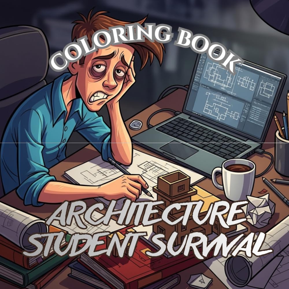 Architecture Student Survival: A Funny & Relatable Coloring Book About Studio Life, Deadlines, Coffee & Creative Chaos (Deadline & Drafting Coloring Series)