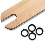 Repose-pieds en bois de bambou naturel réglable non glissant pour bébé repose-chaussons en bois haute chaise avec 4 Anneaux en caoutchouc, Compatible avec Antilope IKEA Accessoires pour chaise haute