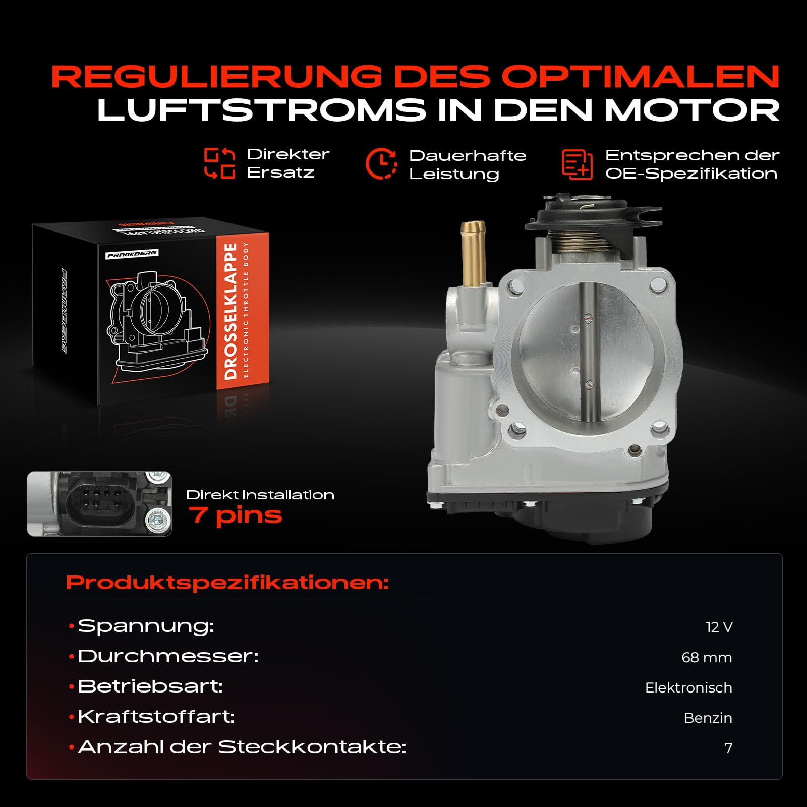 Frankberg Drosselklappenstutzen Benzin Kompatibel mit Toledo II 1M2 2.3L 1998-2000 Bo.ra 1J2 1J6 2.3L 1998-2000 Golf IV 1J1 1J5 2.3L 1997-2006 Pas.sat 3B2 3B5 Replace# 021133064B