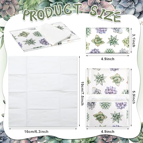 Miniatura 26 de Geyee Paquete de 50 paquetes de pañuelos faciales de viaje, pañuelos desechables de bolsillo para invitados de boda, viajes, bolsa escolar