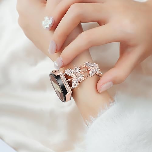 Miniatura 4 de Compatible para Samsung Galaxy Watch 7 6 5 4 FE Correa 40mm 44mm, Correa de Metal con Diamantes para Mujer 20mm para Samsung Watch Bands 7 6 5 4 FE5