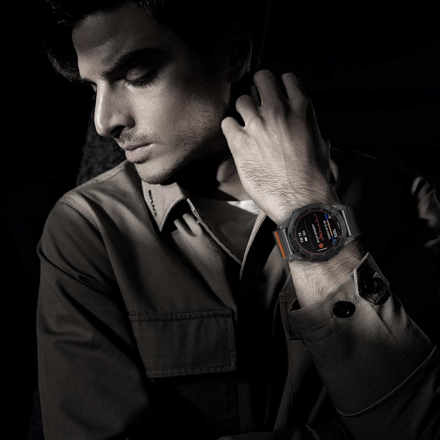 Garmin Fenix 8 51mmバンド/Fenix 5X/Fenix 7X/6X/5X Plus/6X Pro用ストレッチナイ