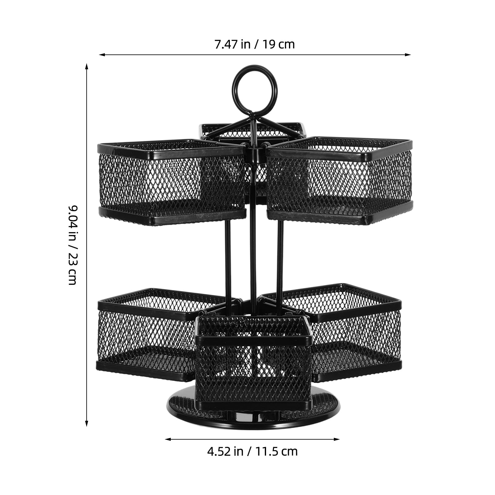 Gatuida Organizador Giratorio para Bolsitas de Té de Metal 6 Cestas Extraíbles, Soporte Vertical para 72 Bolsitas, Expositor Desmontable para Encimera de Cocina y Estación de Café