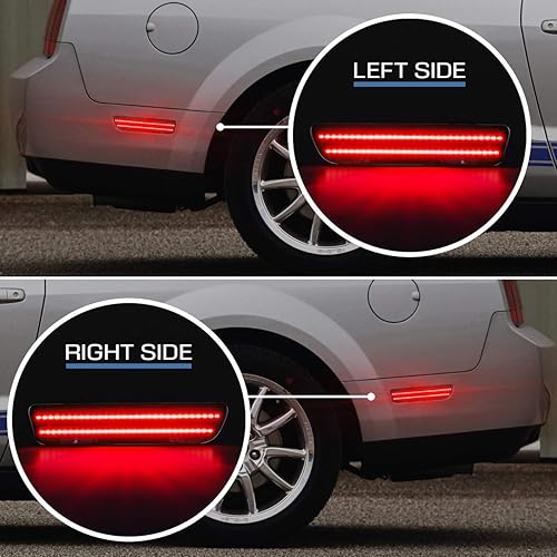 Miniatura 5 de Gempro 2 lámparas traseras de repuesto para lente ahumada, color rojo, para Ford Mustang 2005, 2006, 2007, 2008, 2009