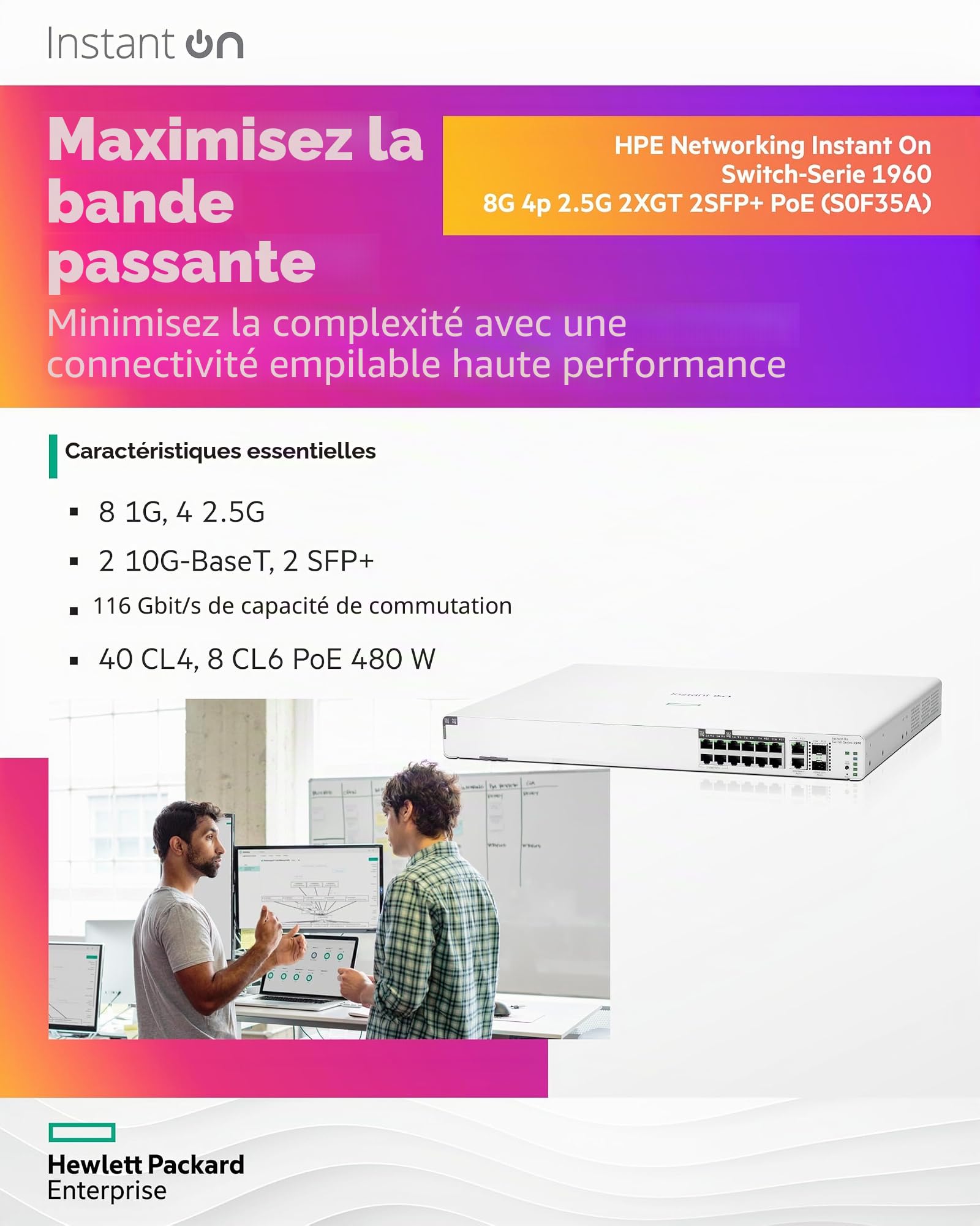 HPE Aruba Instant On 1960 - commutateur - 16 ports - Géré - Montable sur rack