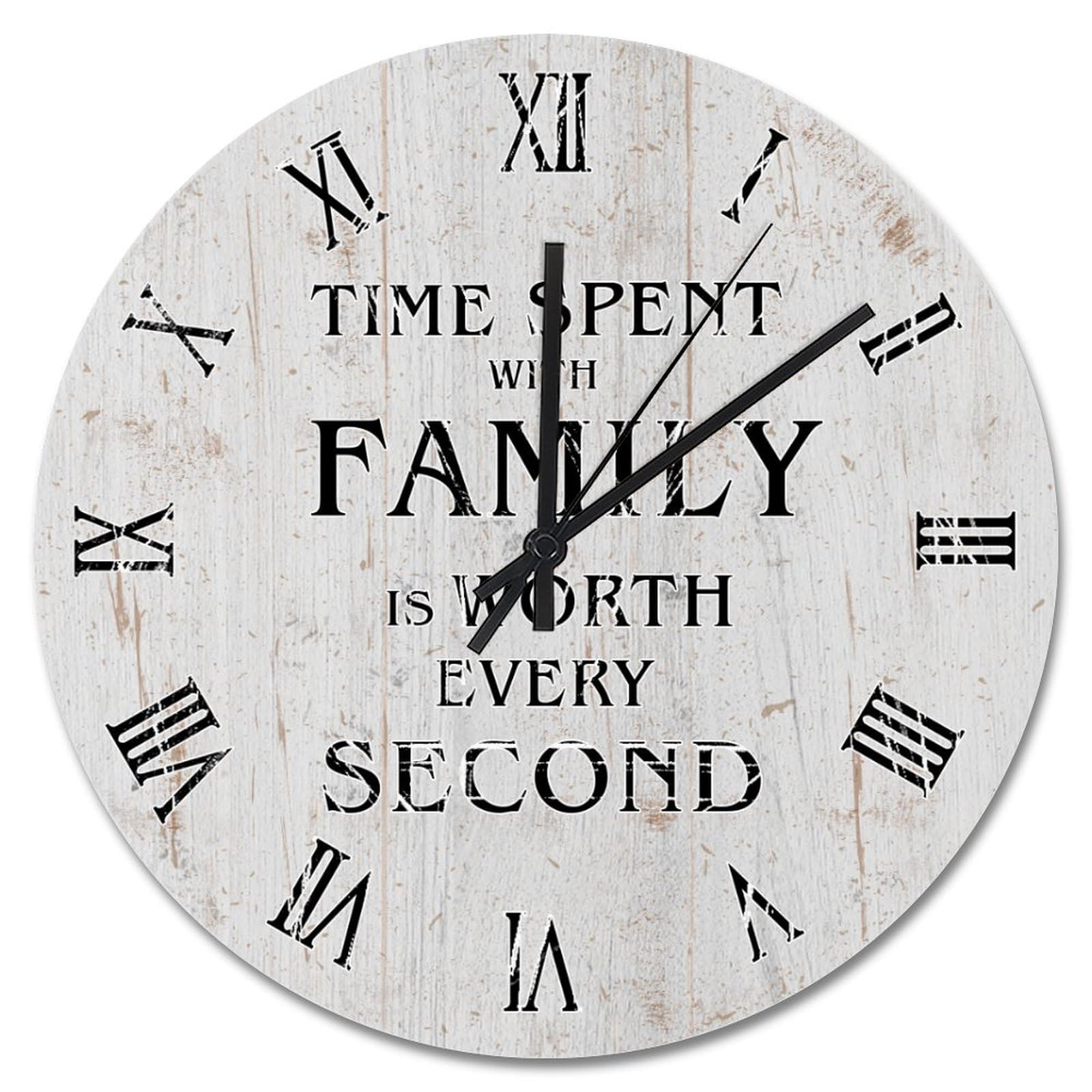 Horloge murale vintage en bois style campagnard chic 38 cm décoration de maison