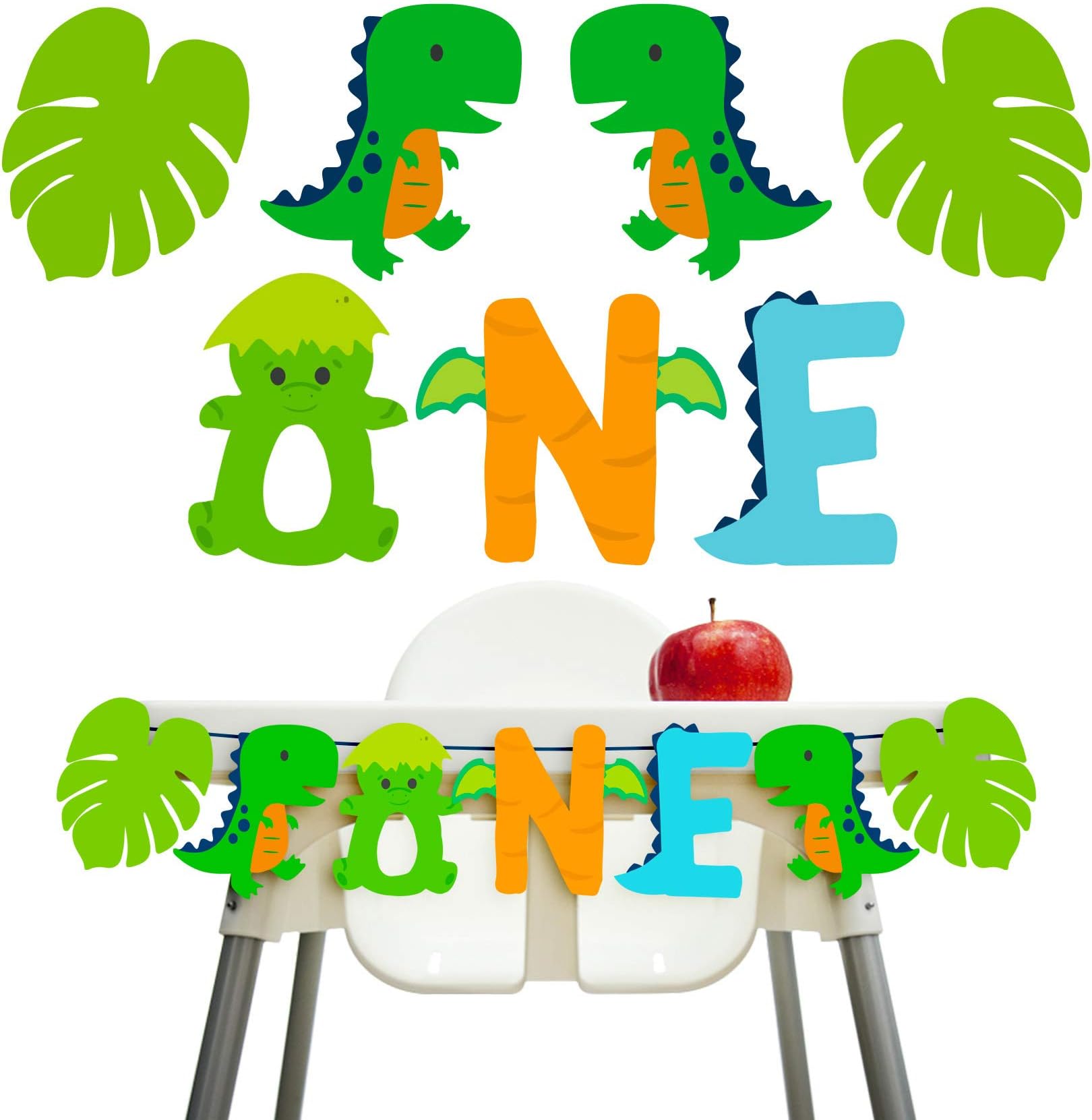 Dinosaur 1st Birthday Decoration Dinosaur High Chair Banner for Baby Boy Dinosaur One High Chair Banner Dinosaur Birthday Party Supplies