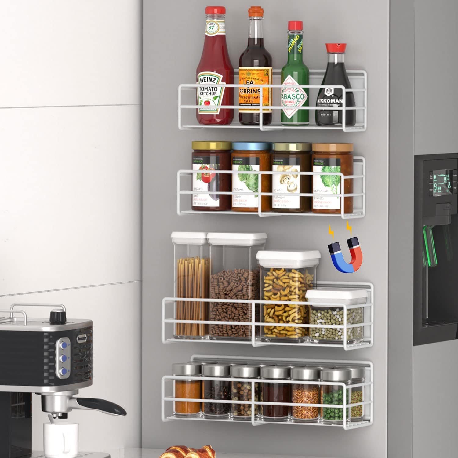 EIPIZX Spice Rack for Fridge 4 Packs Spice Rack Organizer