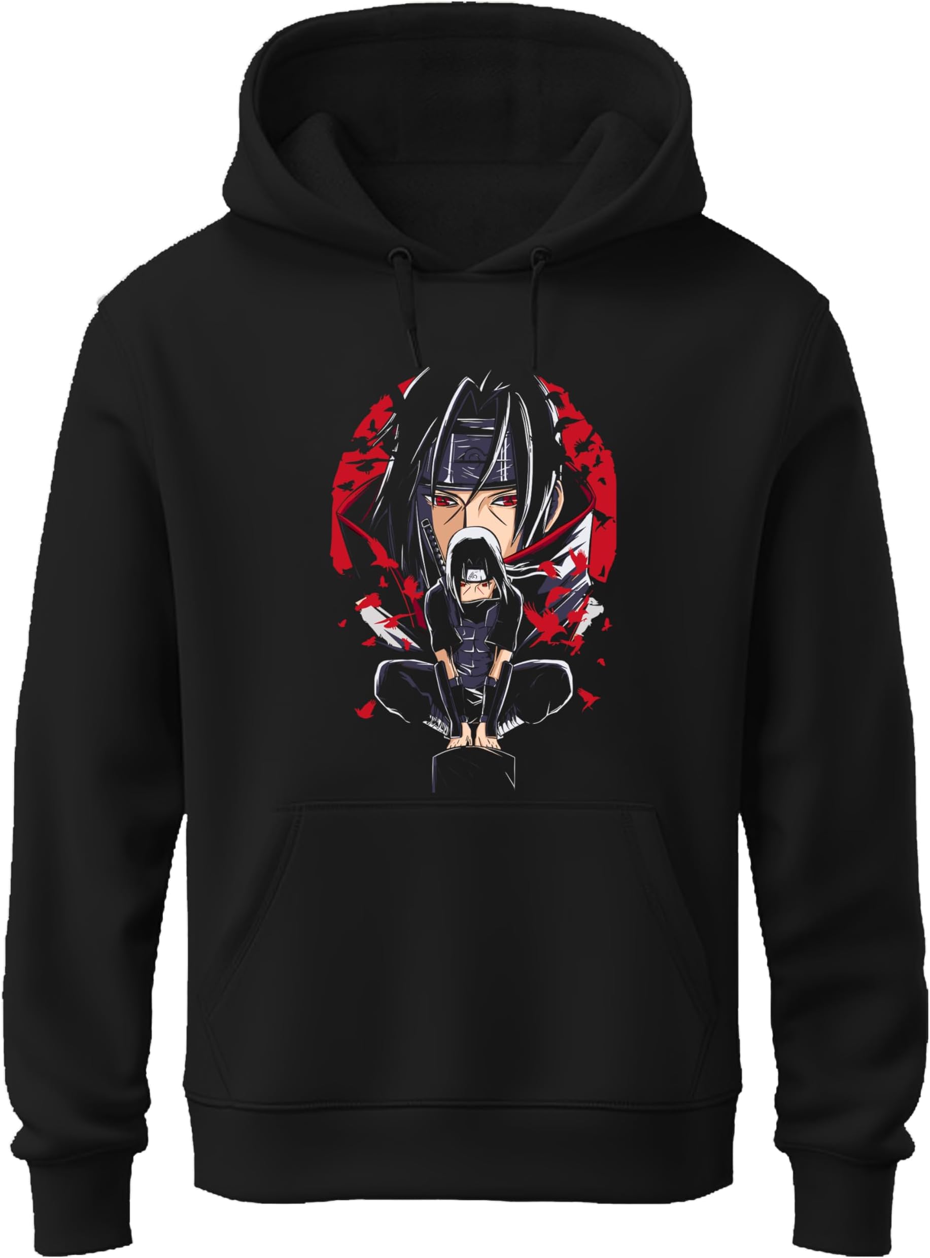Khakey Mens Cotton Hoodies | Cotton Sweatshirt with Hood | Itachi Uchiha Hoodies | Anime Hoodies for Men | P21