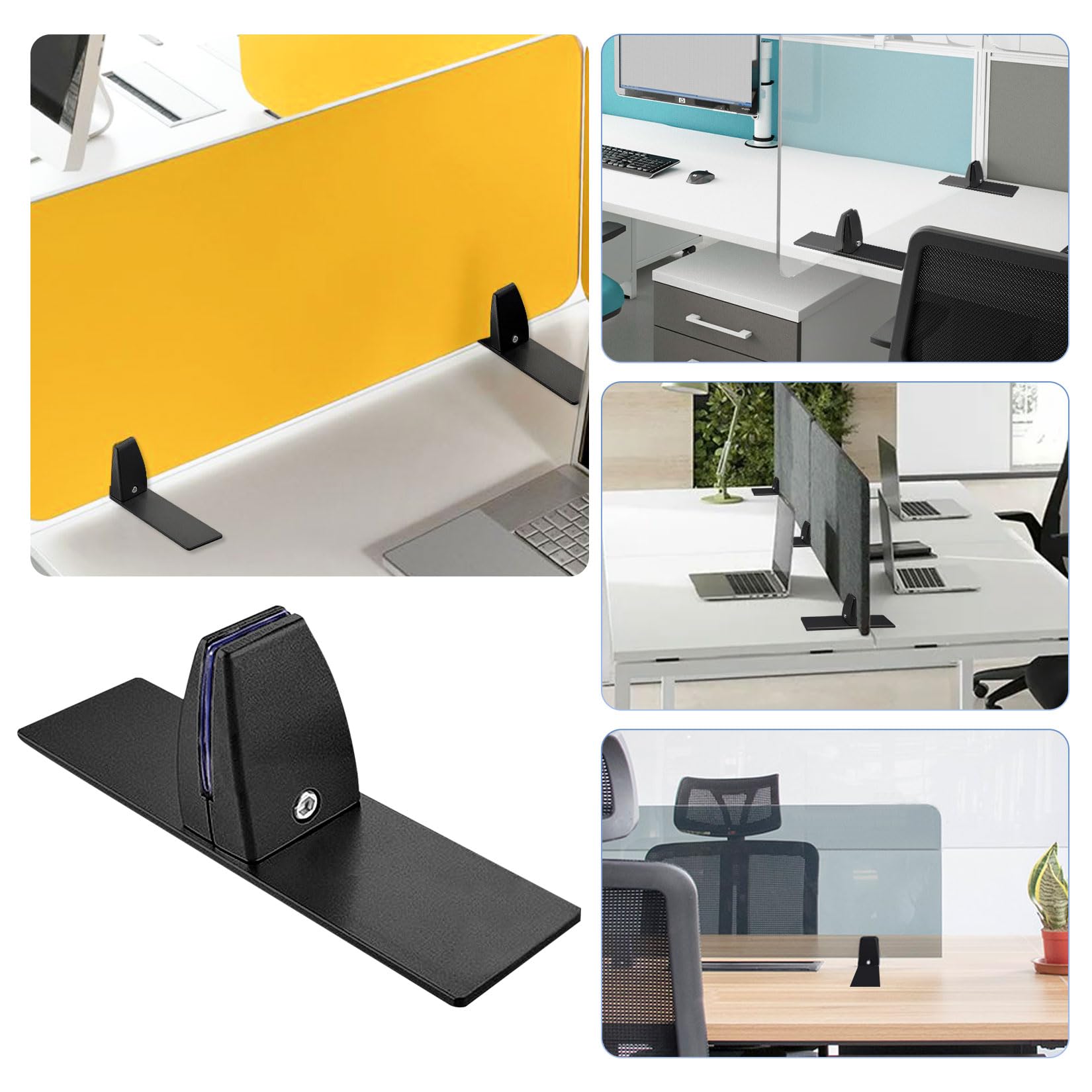 2 pezzi a forma di T, divisorio da scrivania, in lega di alluminio, per partizione, divisorio regolabile, clip per divisorio da scrivania per divisorio da 2 a 25 mm di spessore