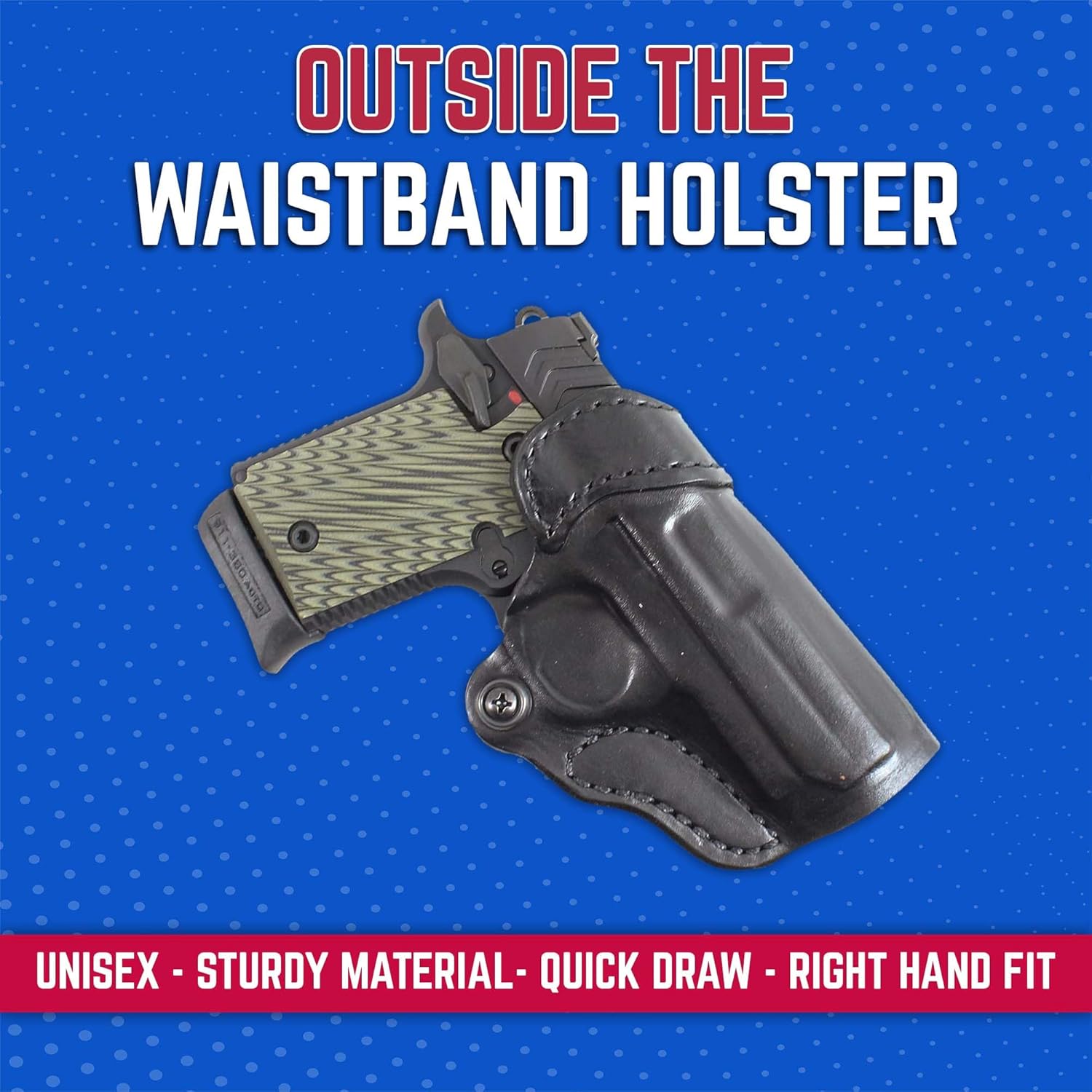 DeSantis Thumb Break Scabbard - OWB Gun Holster for Men and Women, Leather Belt Slide Holster for Pistols, Exact Molding, Secure and Concealable Carry