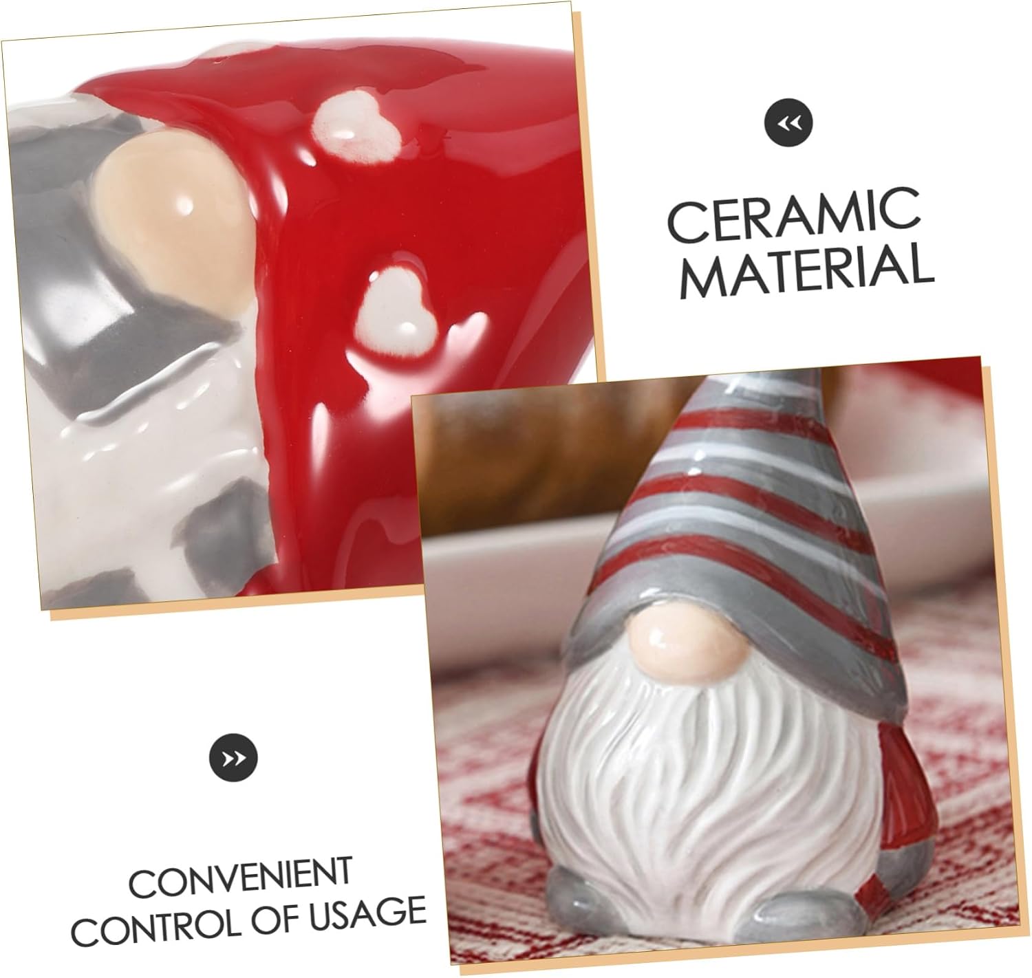 1Pair Gnome Shaped Ceramic Kitchen Seasoning Dispensers for Easy Spice Access Adorable Condiment Storage for Home present