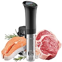 OUSFOT Sous Vide Roner Cucina, 0,1°C Controllo preciso della temperatura, Cottura Bassa Temperatura, Circolazione Dell’acqua 3D Con Ricette, Adatto a una Dieta Sana e Povera di Grassi,Nera