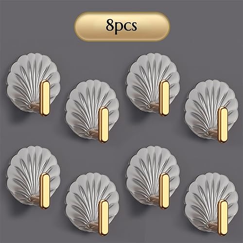 Miniatura 8 de Ganchos adhesivos de pared, ganchos decorativos resistentes para llaves, bolsos, sobre la puerta, paquete de 8