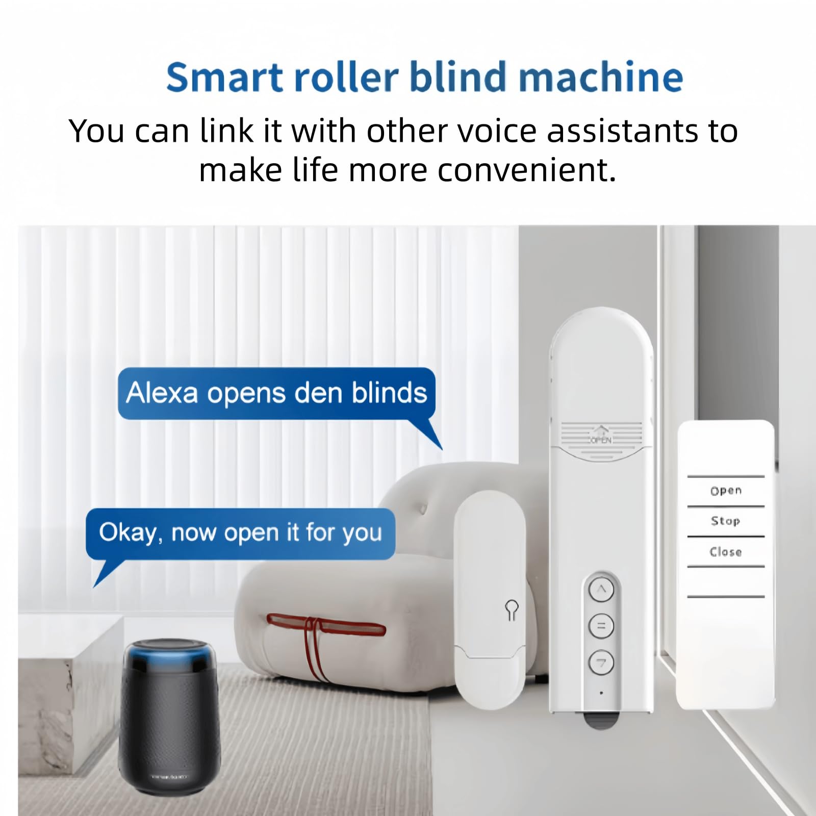 Motore WiFi Smart Tuya per Tende a Rullo con Pannello Solare, Telecomando e Controllo Vocale – per l'aggiornamento di Tende a Rullo in casa o Ufficio