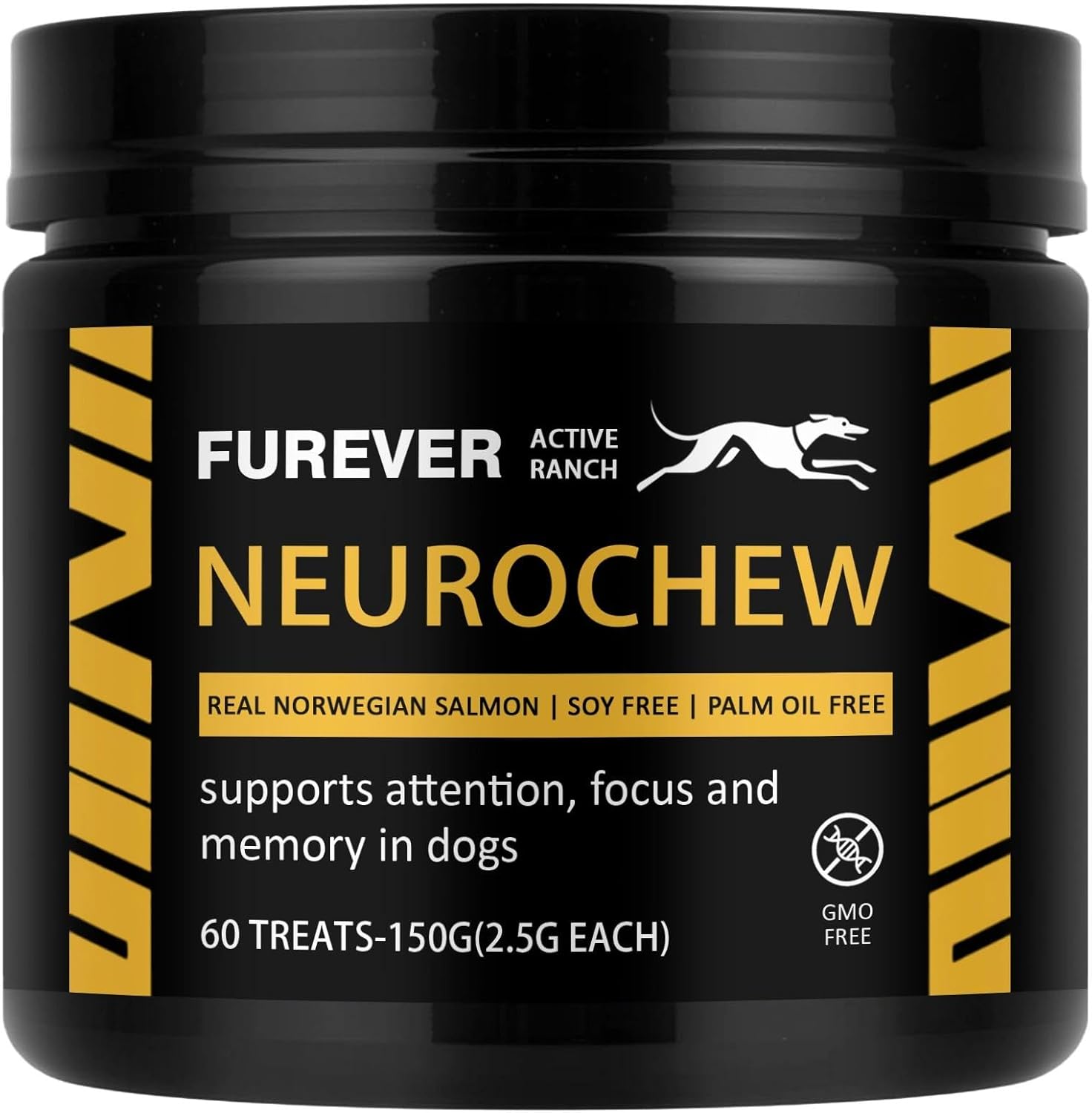 Furever Active Pet Neuro Chewing, Formulated with Organic. Support Brain Health in Dogs, Memory and Alertness, Overall Cognitive Performance, Brain Cell Repair, 60 Chews(1pc)