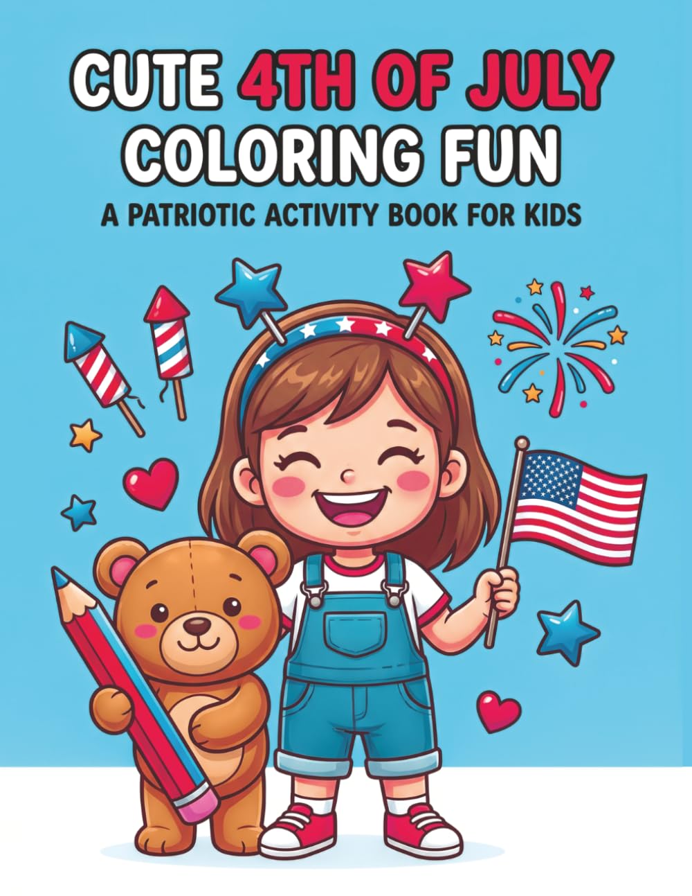 Cute 4th of July Coloring Fun: A Patriotic Activity Book for Kids