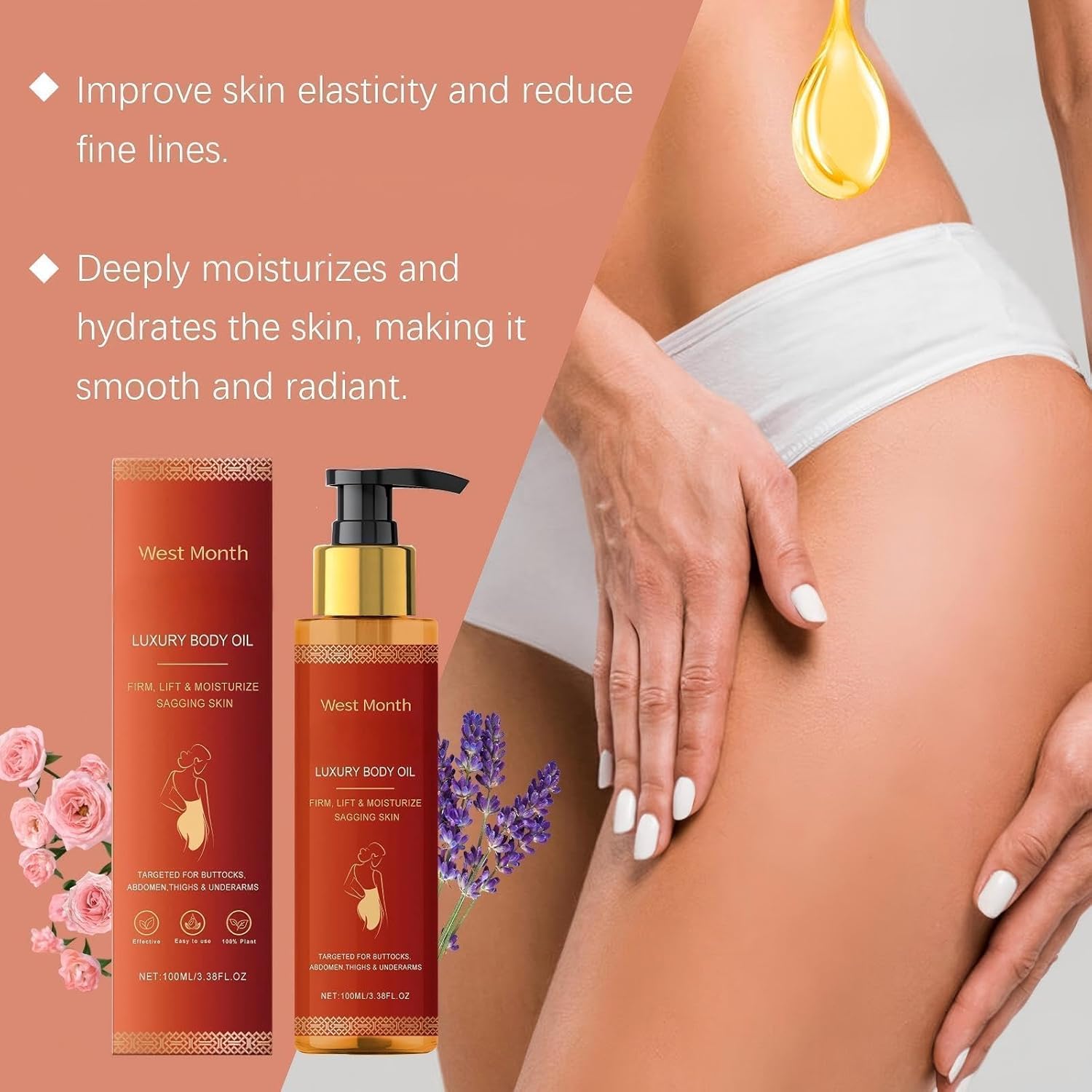 Body Firming Oil, Hydrating and Firming Skin for Women Full Body Use| Nourishes Skin,Reduces Fine Lines,Improves Elasticity (2, red) - Image 4