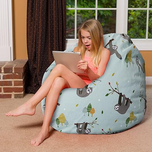 Miniatura 276 de Posh Creations - Sillón puff para niños, adolescentes y adultos, incluye funda extraíble y lavable a máquina, grande de 38 pulgadas, piel de conejo