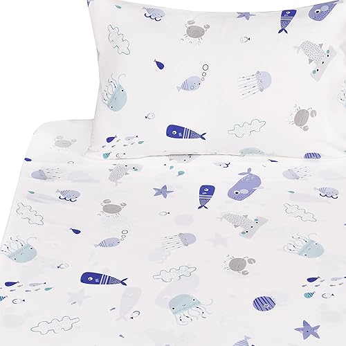 Vista 6 de J pinno Space Astronaut Airship Planet Stars Earth - Juego de sábanas tamaño individual para decoración de dormitorio, 100% algodón, sábana