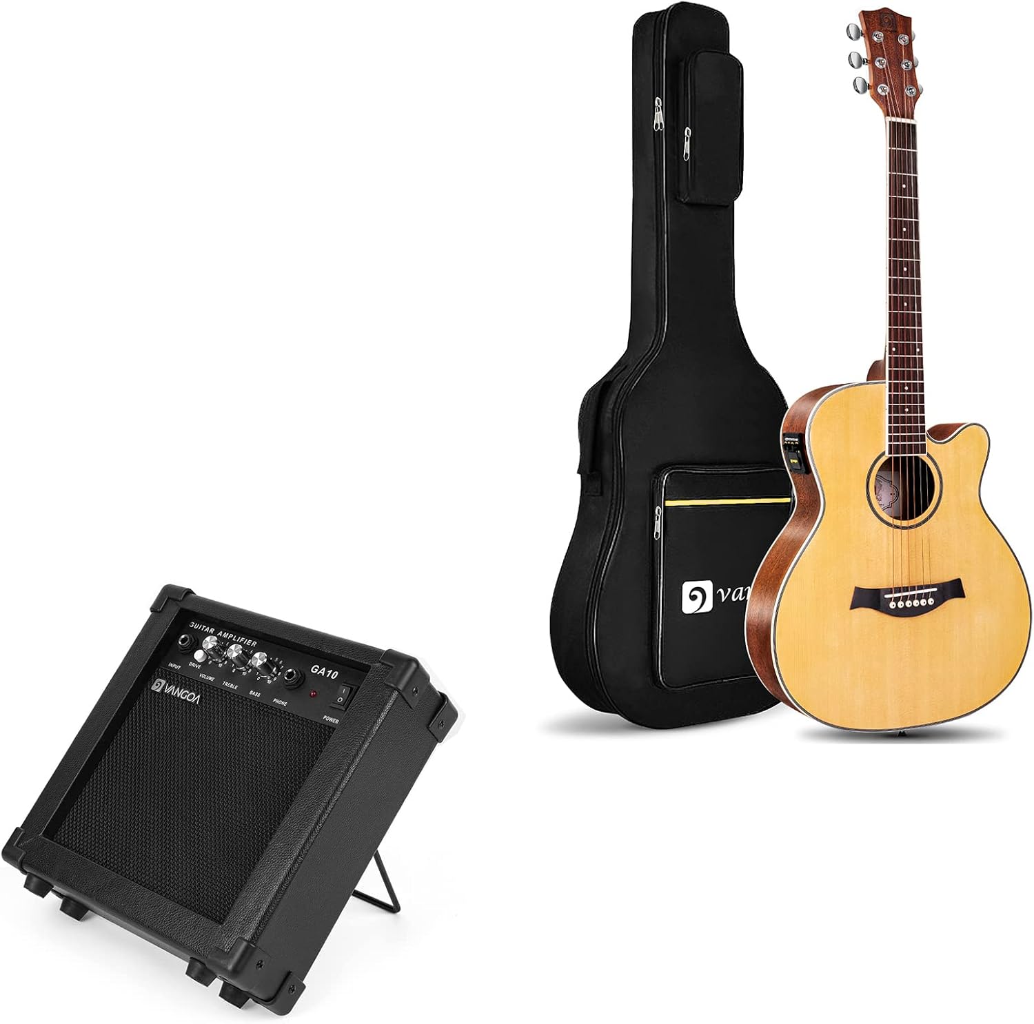 Vangoa Acoustic Electric Guitar with Black Amp Musical Instruments