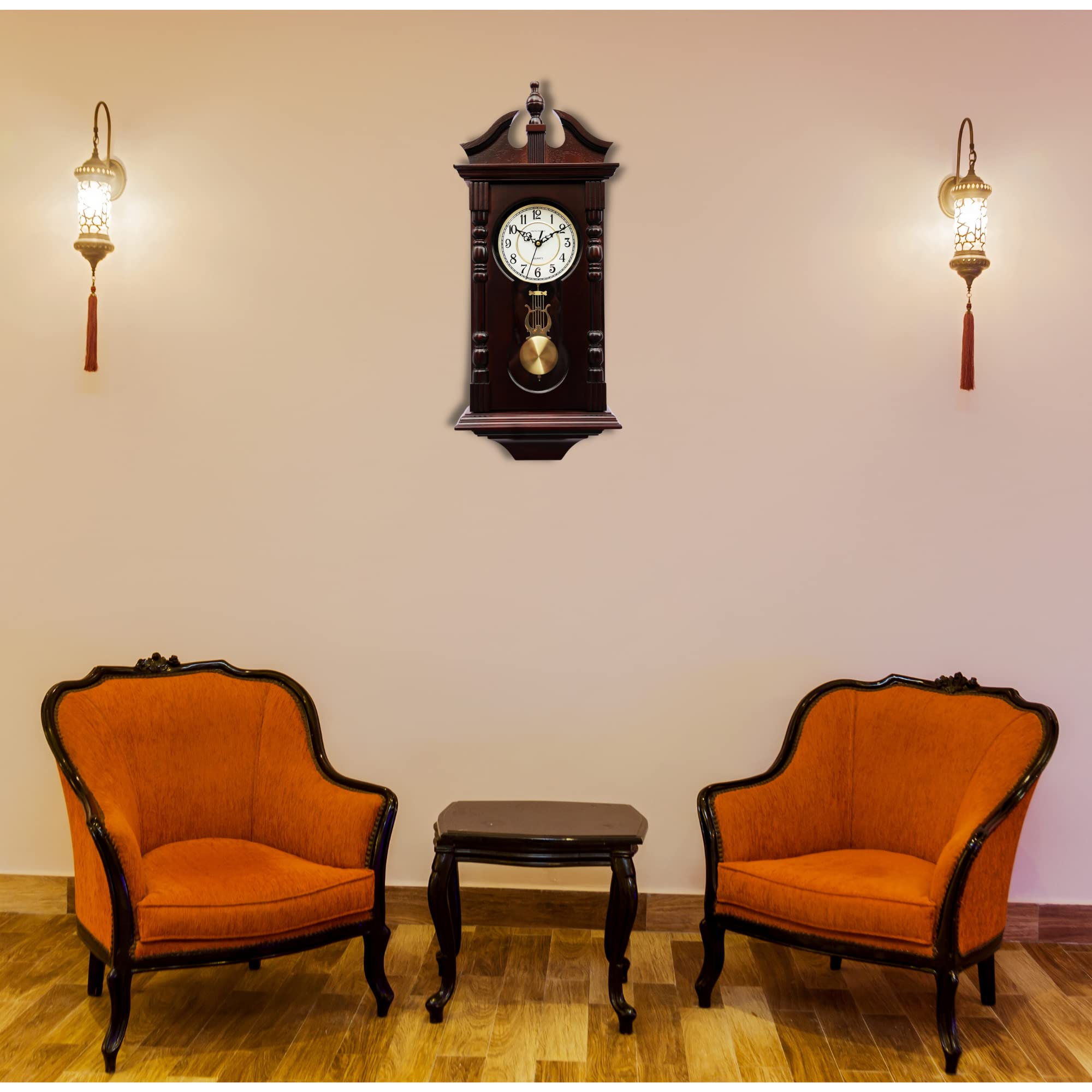 vmarketingsite Grandfather Wall Clocks Battery Operated for Living Room  Decor, Traditional Wood Wall Pendulum Clock with Westminster Chime, Makes A  Great Housewarming Or Birthday Gift : Amazon.sg: Home