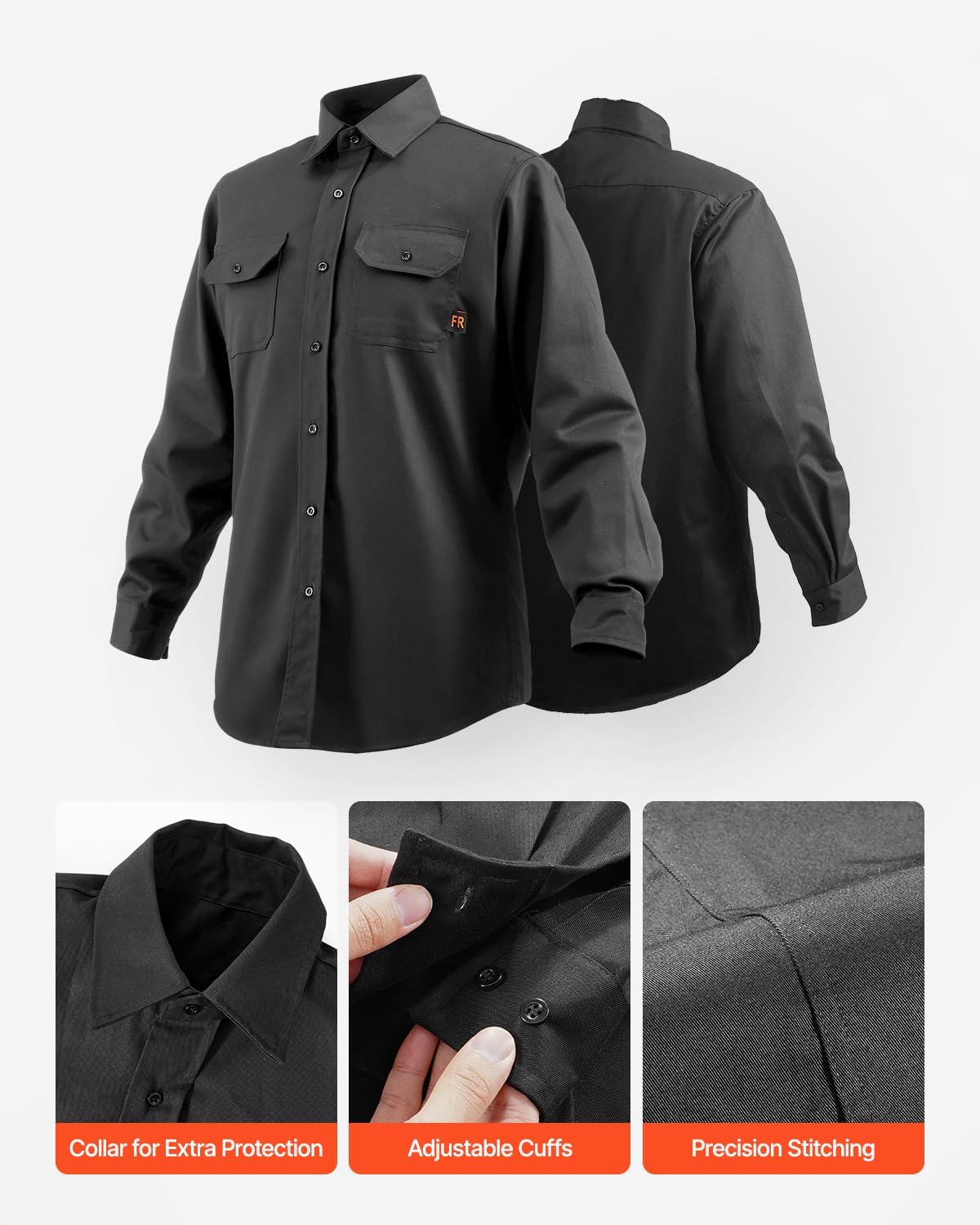 VEVOR mens Flame Resistant Welding Jacket - Image 6