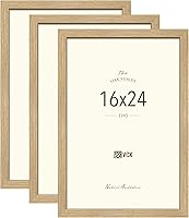 Vista 26 de VCK Juego de 3 portarretratos de 8 x 10 pulgadas, color roble beige, marco de fotos de madera maciza natural, exhibición de mesa o colgar en la pared