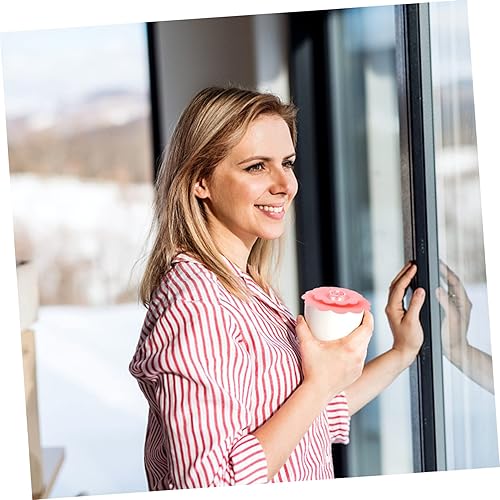 Miniatura 9 de Tofficu Tapa de taza de silicona de dos capas, tapa de copa para bebidas a través de las tapas de la taza, cubierta de sello de taza de flores, tapa