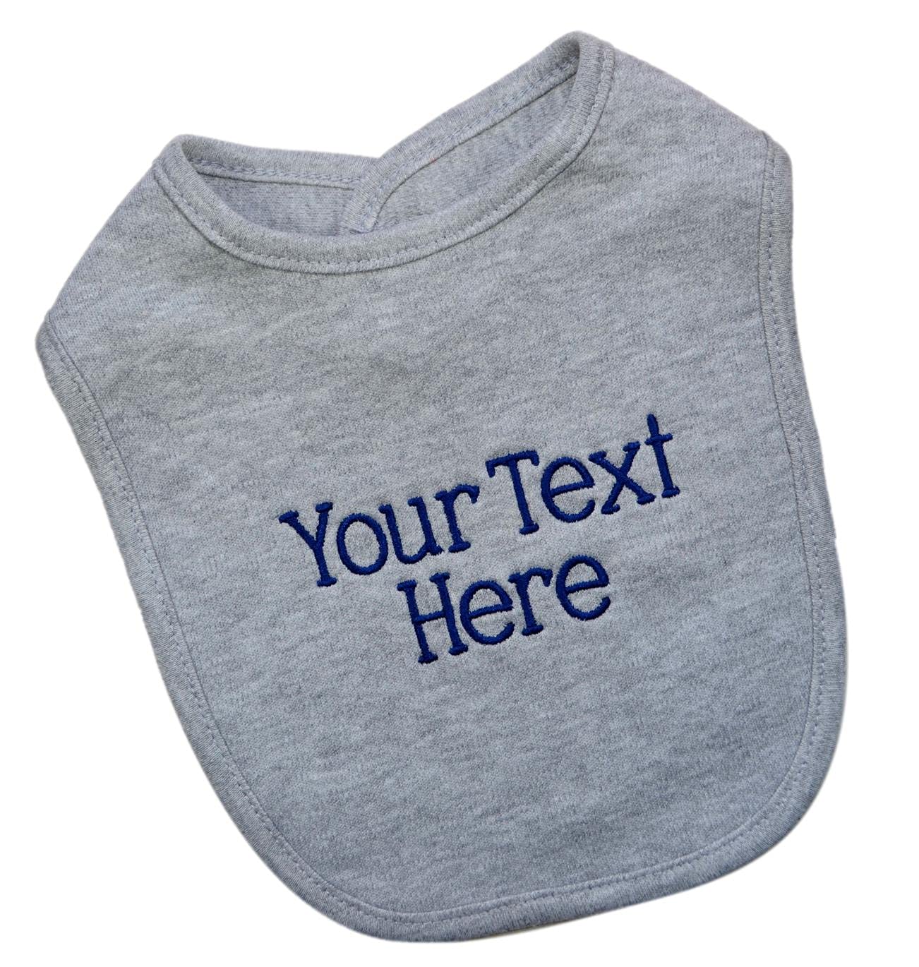 Funny Girl Designs Personalized Baby Bib EMBROIDERED with Your Custom Text and Color 100% Cotton Unisex