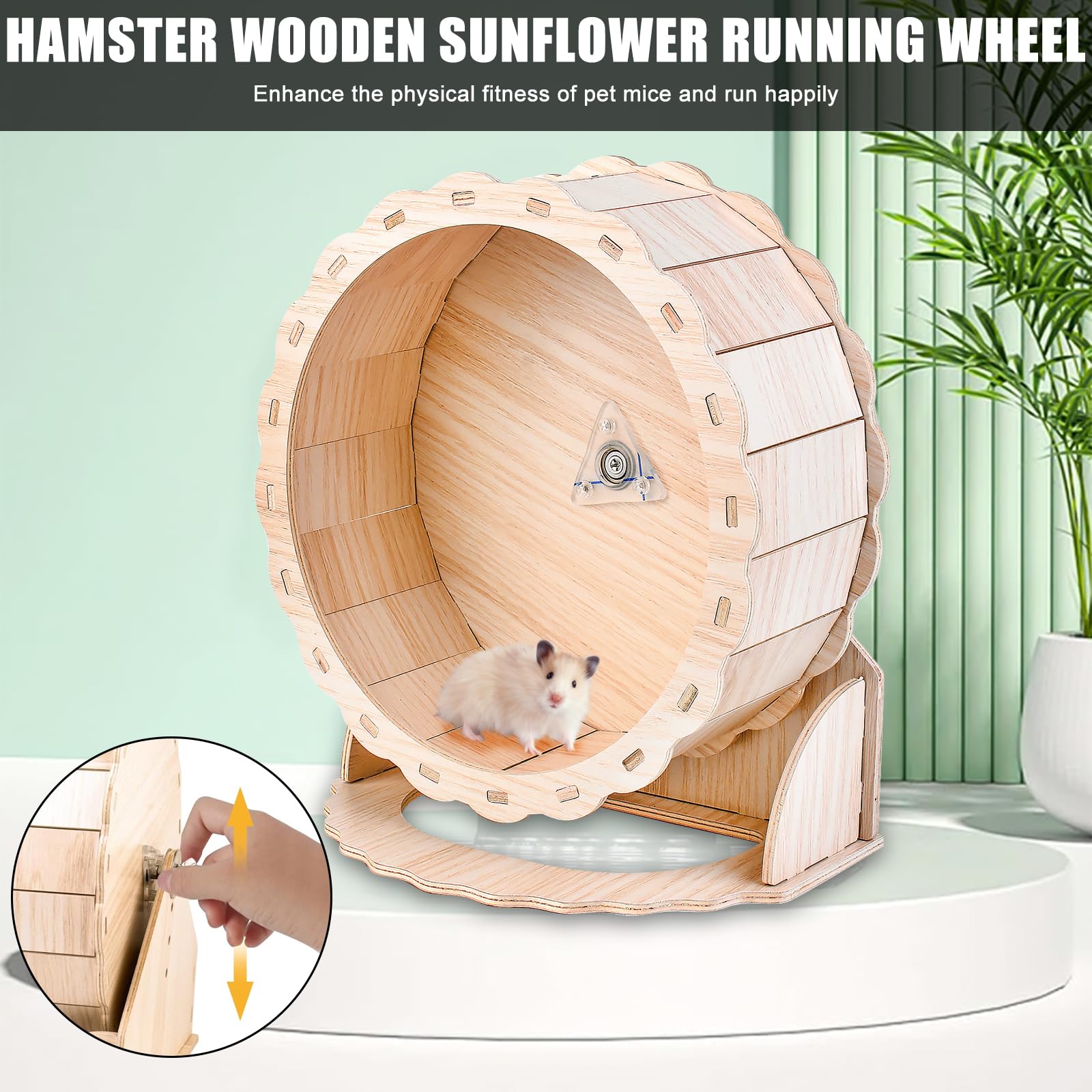 Ruota per Hamster in Legno ø23cm, Ruota in Legno, Ruota per Hamster Silenziosa, Ruota per Hamster per Criceti Nani, Topi da Corsa, Topi o Altri Piccoli Animali Domestici