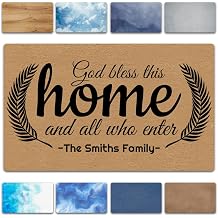 Custom God Bless Welcome Doormat, 18"x30" Personal Door Mat