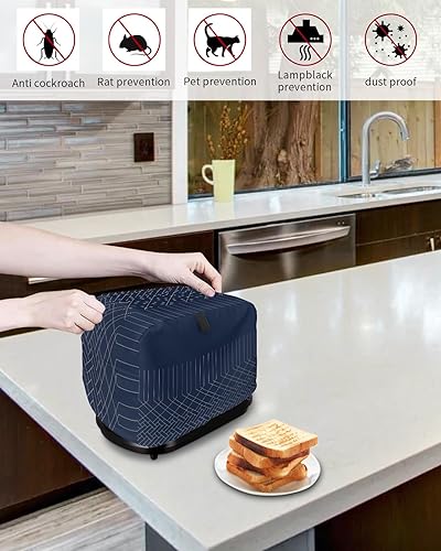 Miniatura 4 de Cubierta geométrica para tostadora de 4 rebanadas, cubiertas grandes para electrodomésticos de cocina, cubierta de horno tostadora de arte abstracto