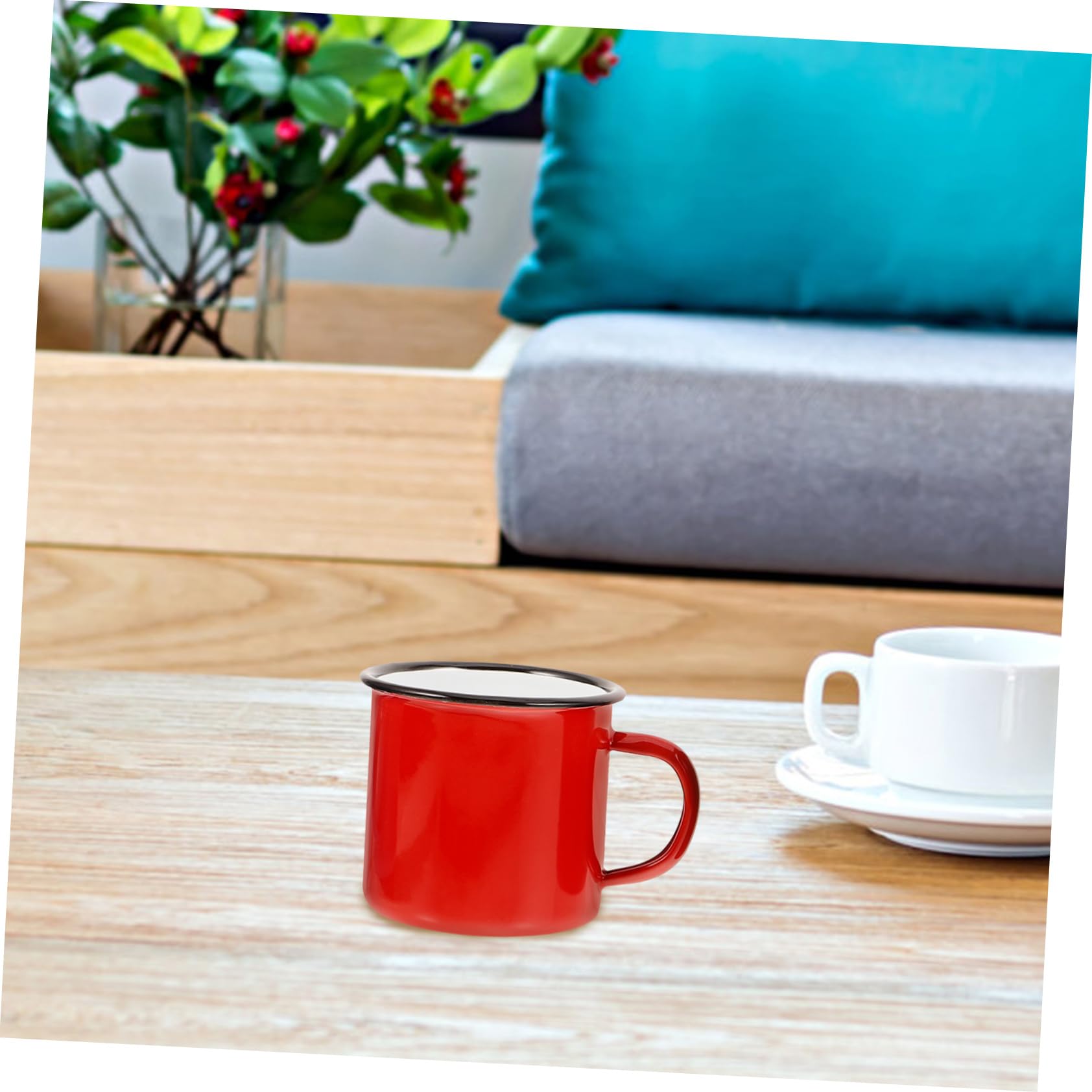 BESPORTBLE Juego de 4 Tazas Esmaltadas de 350ml para Café y Té