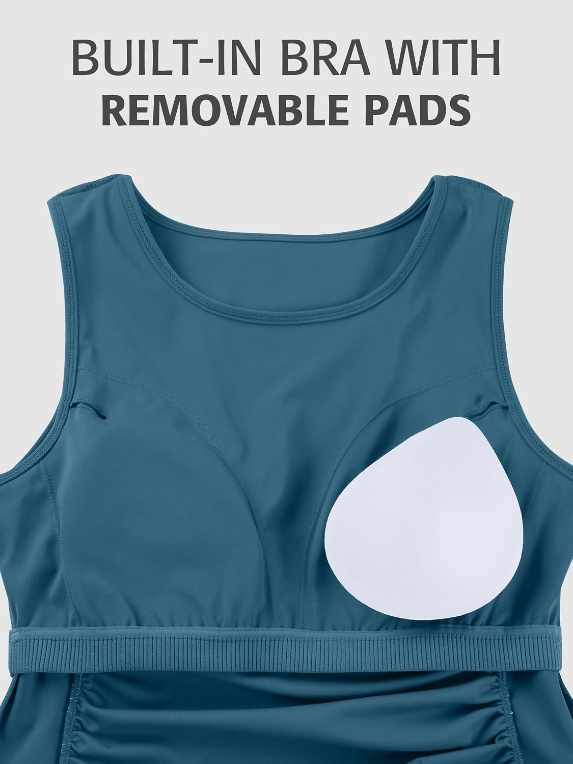 ATTRACO Women's Maternity Tank Tops with Built in Bra Side Ruched Sleeveless Pregnancy Tank