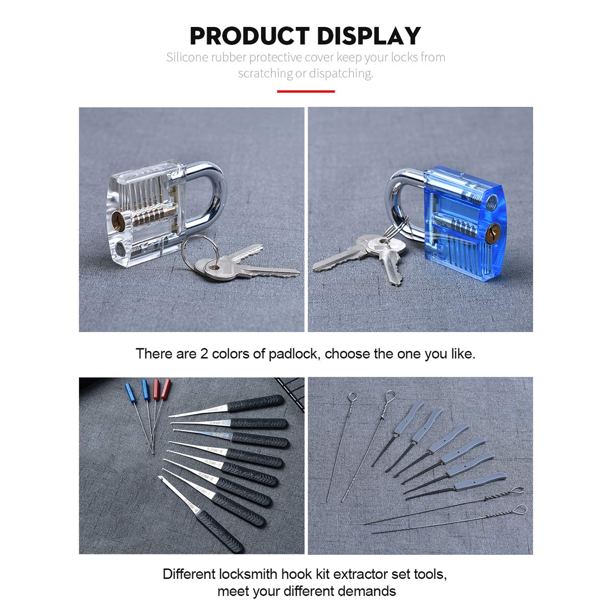 Set 6 Lucchetti Trasparenti Per Pratica - Kit Per Fabbri E Appassionati Di Lock Picking - Foto 4